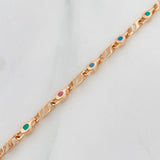 Tobillera Rustico Rombos 10.9g / 26cm / 2.8mm Oro Rosa 18K