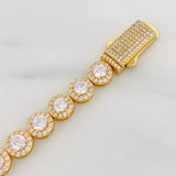 Pulso Tennis Circular 15.25g / 18cm / 7mm Plata Vermeil 925