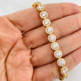 Pulso Tennis Circular 15.25g / 18cm / 7mm Plata Vermeil 925