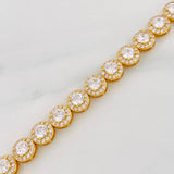 Pulso Tennis Circular 15.25g / 18cm / 7mm Plata Vermeil 925