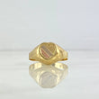 Anillo Sello Corazón 2.15gr / T8 3/4 / Rayas Texturizado Tres Oros