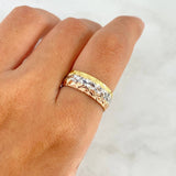 Anillo Argolla 3.95gr / T9 1/2 / Diamantada Oro Amarillo ©