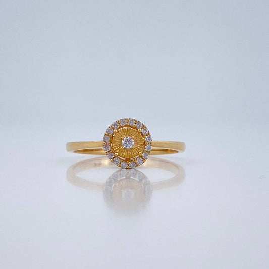 Anillo Halo Circulo 1.85gr / T5 1/2 / Oro Amarillo 18K %