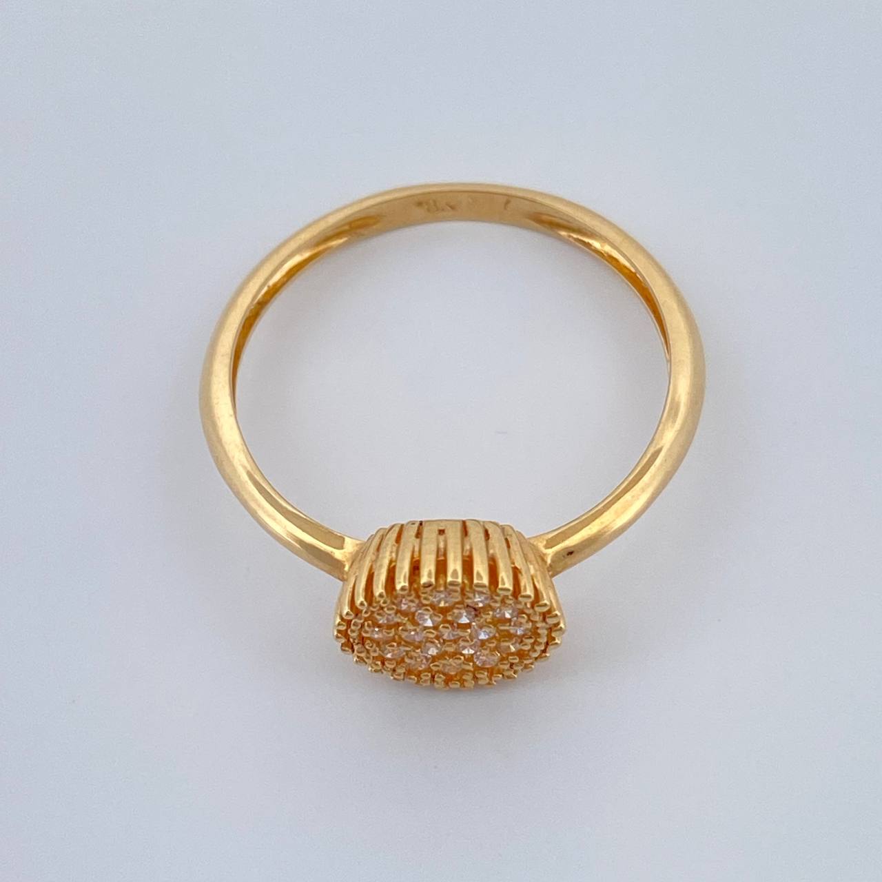 Anillo Halo Solitario 2gr / T6 1/2 / Oro Amarillo 18K %