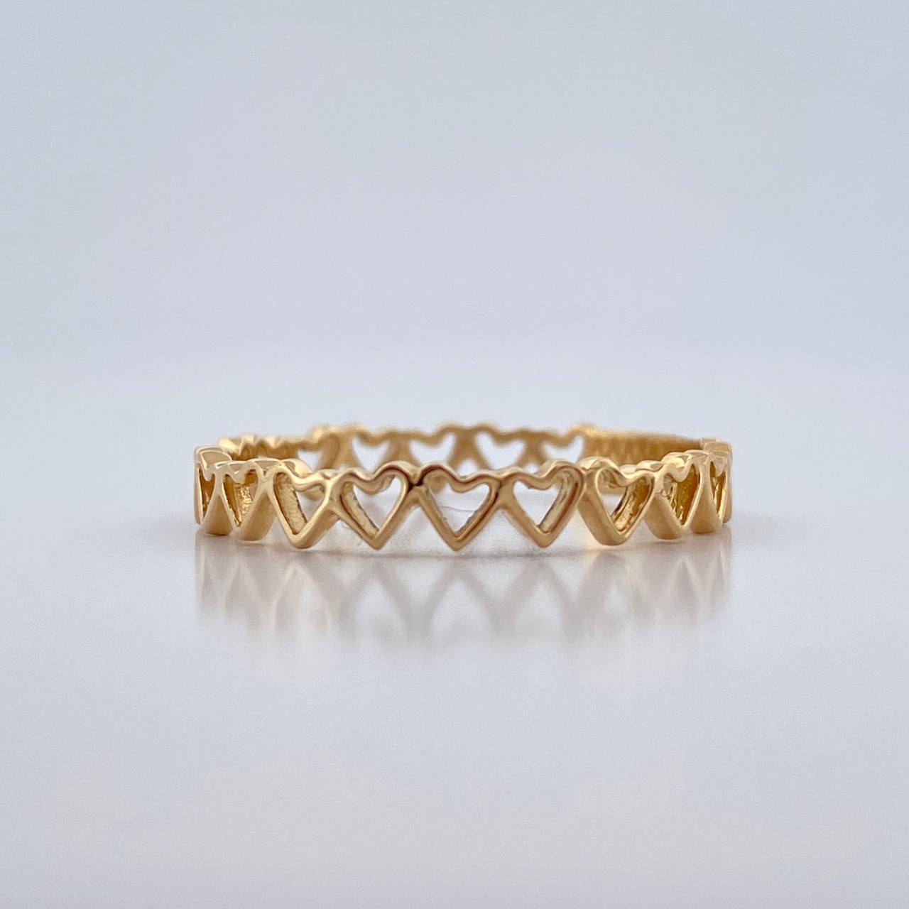 Anillo Corazones 1.2gr / T6 1/4 / Oro Amarillo 18K %