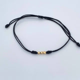 Pulsera Tejida Negra 0.25gr / 3mm Oro Amarillo 18K %