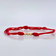 Pulsera Tejida Roja 0.25gr / 3mm Oro Amarillo 18K %