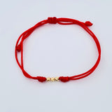 Pulsera Tejida Roja 0.25gr / 3mm Oro Amarillo 18K %