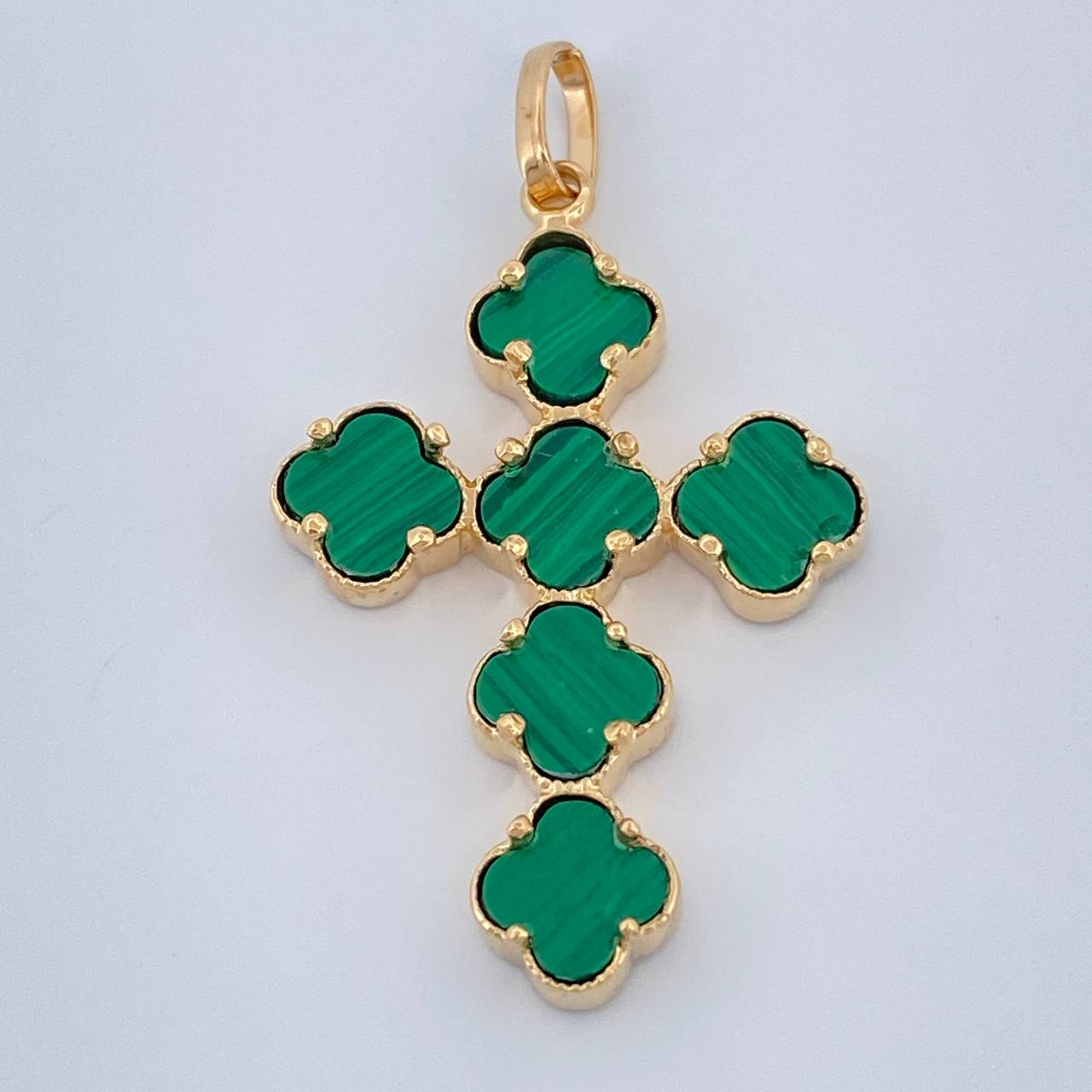 Dije Cruz Trebol 2.55gr / 3.5cm / Oro Amarillo Nac.Esp. 18K %