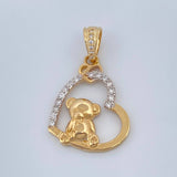 Dije Corazon Oso 2.45gr / 2.7cm / Dos Oros Amarillo Blanco 18K %