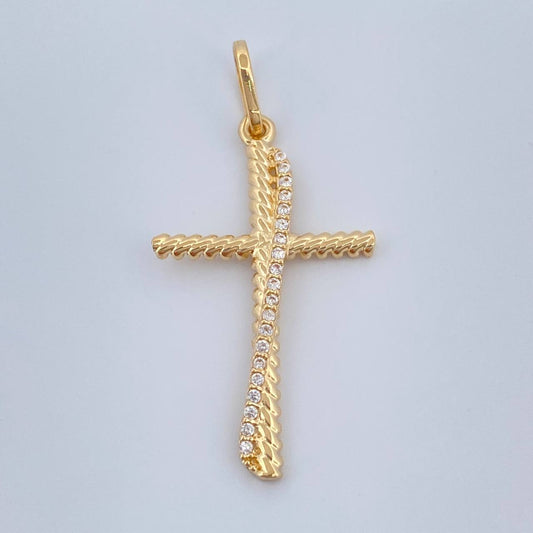 Dije Cruz Curva 1.6gr / 3.3cm / Oro Amarillo 18K %