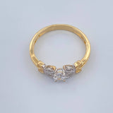 Anillo Mariposas 2.7gr / T7 3/4 / Dos Oros Amarillo Blanco 18K %