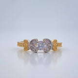 Anillo Mariposas 2.7gr / T7 3/4 / Dos Oros Amarillo Blanco 18K %