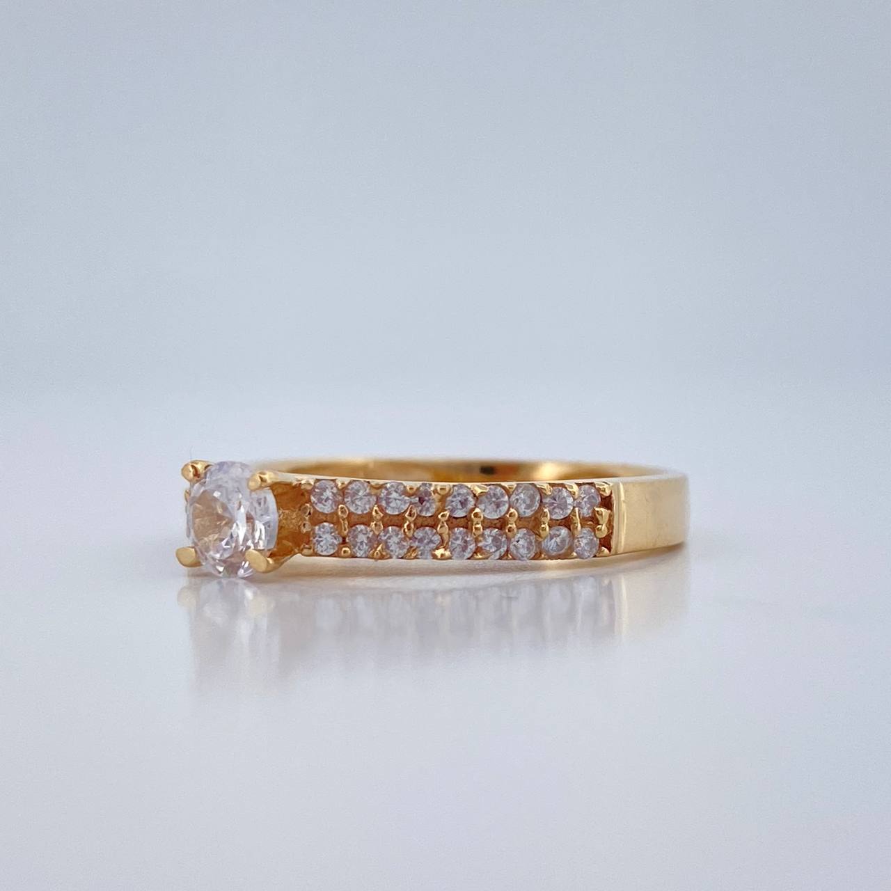 Anillo Solitario Puente 3.05gr / T7 1/4 / Oro Amarillo 18K %
