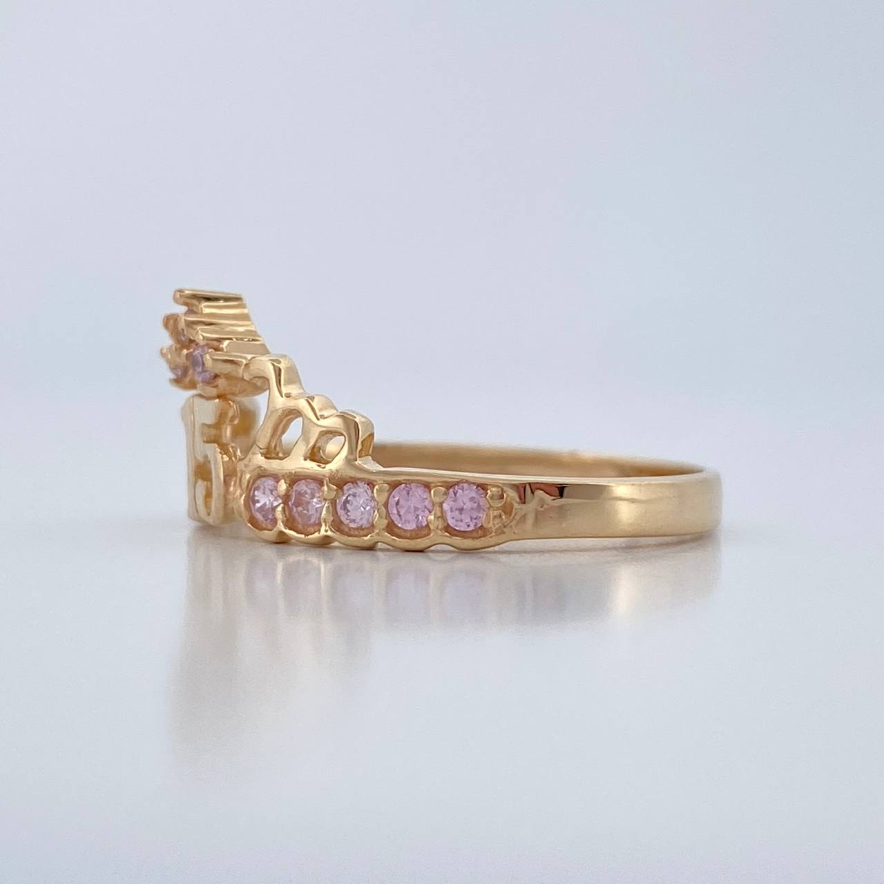 Anillo Corona Corazon 15's 1.9gr / T5 1/4 / Oro Amarillo 18K %