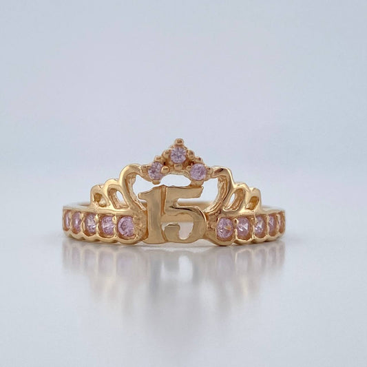 Anillo Corona Corazon 15's 1.9gr / T5 1/4 / Oro Amarillo 18K %