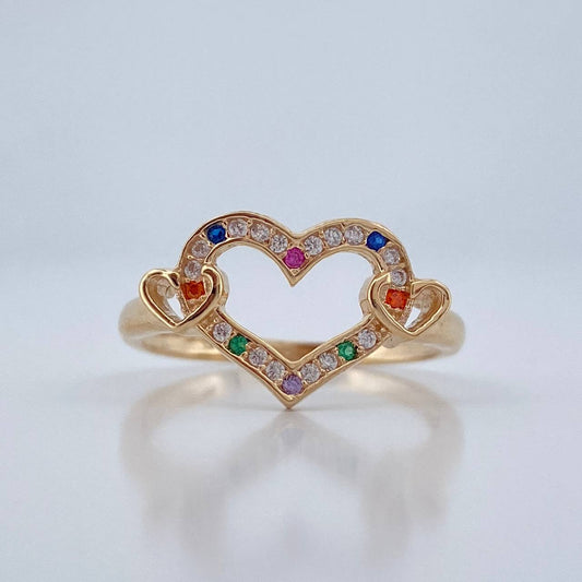 Anillo Corazones 2.1gr / T6 3/4 / Oro Amarillo 18K %