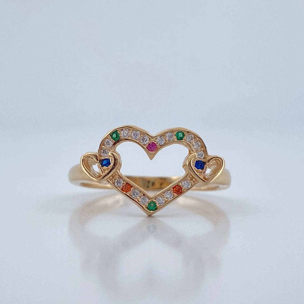 Anillo Corazones 2.3gr / T6 / Oro Amarillo 18K %