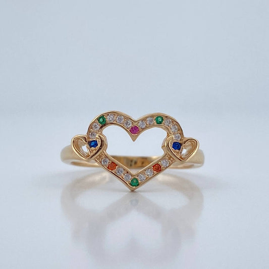 Anillo Corazones 2.3gr / T6 / Oro Amarillo 18K %