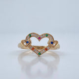 Anillo Corazones 2.3gr / T6 / Oro Amarillo 18K %