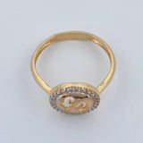 Anillo Fe 2.5gr / T7 3/4 / Dos Oros Amarillo Blanco 18K %