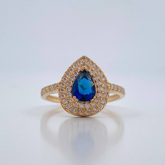 Anillo Halo Gota 2.35gr / T6 1/2 / Oro Amarillo 18K %