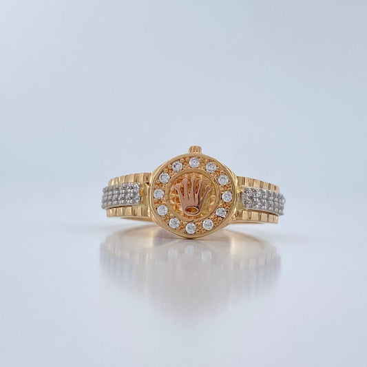 Anillo Corona 5gr / T8 1/4 / Tres Oros 18K %