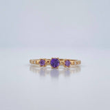 Anillo Solitario Dos Ojos 1.45gr / T6 1/4 / Oro Amarillo 18K %