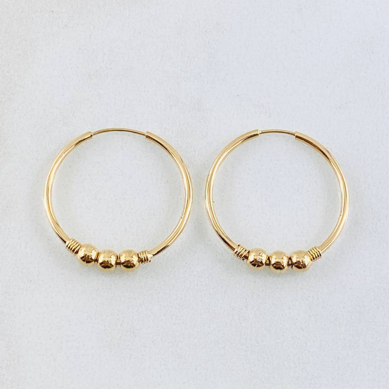 Candongas Trio 1.75gr / 2.5cm / Oro Amarillo 18K *