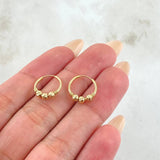 Candongas Trio Bola 0.95gr / 1.2cm-Oro Amarillo 18K