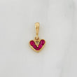 Dije Corazon Rubíes 0.27pts 0.6g / 1.02cm Oro Amarillo 18K