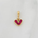 Dije Corazon Rubíes 0.27pts 0.6g / 1.02cm Oro Amarillo 18K
