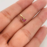 Dije Corazon Rubíes 0.27pts 0.6g / 1.02cm Oro Amarillo 18K