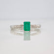 Anillo Solitario Cuadrado Esmeralda 0.42pts 1.95g / T6 3/4 Oro Blanco 18K
