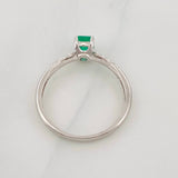Anillo Solitario Cuadrado Esmeralda 0.42pts 1.95g / T6 3/4 Oro Blanco 18K