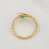 Anillo Corazon Esmeralda 20pts 2.4g / T6 3/4 Oro Amarillo 18K