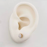Topos Flor Tupida Diamantes 0.44pts 1.65g / 5.98mm Oro Amarillo 18K