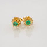 Topos Cuatro Garras Esmeraldas 0.12pts 0.75g / 2.69mm Oro Amarillo 18K