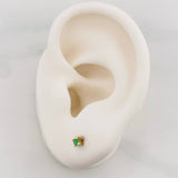 Topos Cuatro Garras Esmeraldas 0.12pts 0.75g / 2.69mm Oro Amarillo 18K