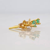 Topos Cuatro Garras Esmeraldas 20pts 0.8g / 3.12mm Oro Amarillo 18K