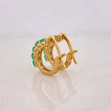 Candongas Omega Esmeraldas 0.97pts 2.5g / 1.05cm Oro Amarillo 18K