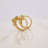 Candongas Cruz Esmeraldas 0.67pts 1.8g / 1.05cm Oro Amarillo 18K