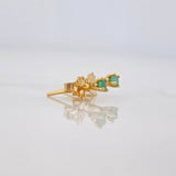 Topos Cuatro Garras Esmeraldas 0.12pts 0.75g / 2.7mm Oro Amarillo 18K