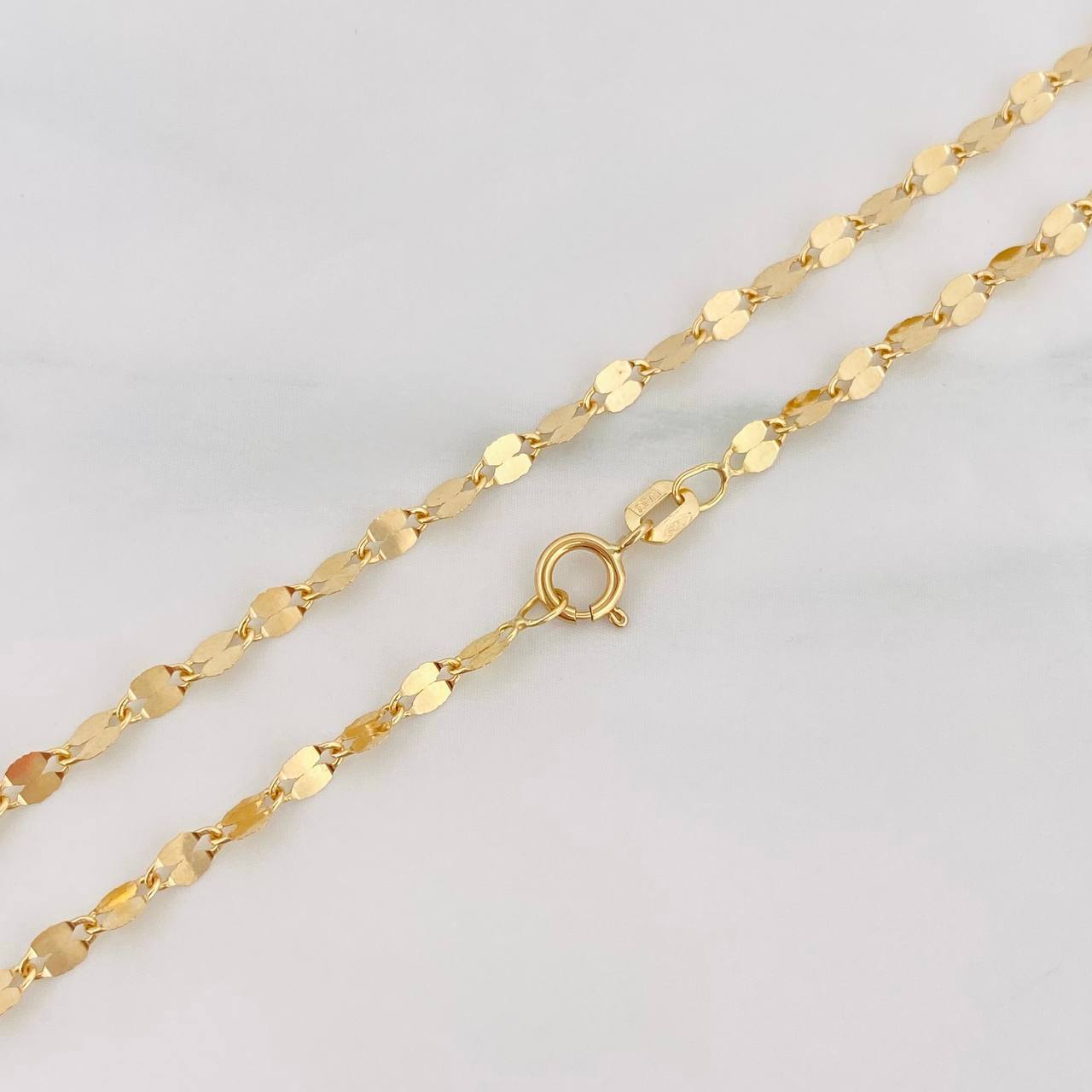 Cadena Flor Espejo 1.05g / 45cm / 1.96mm Oro Amarillo 18K