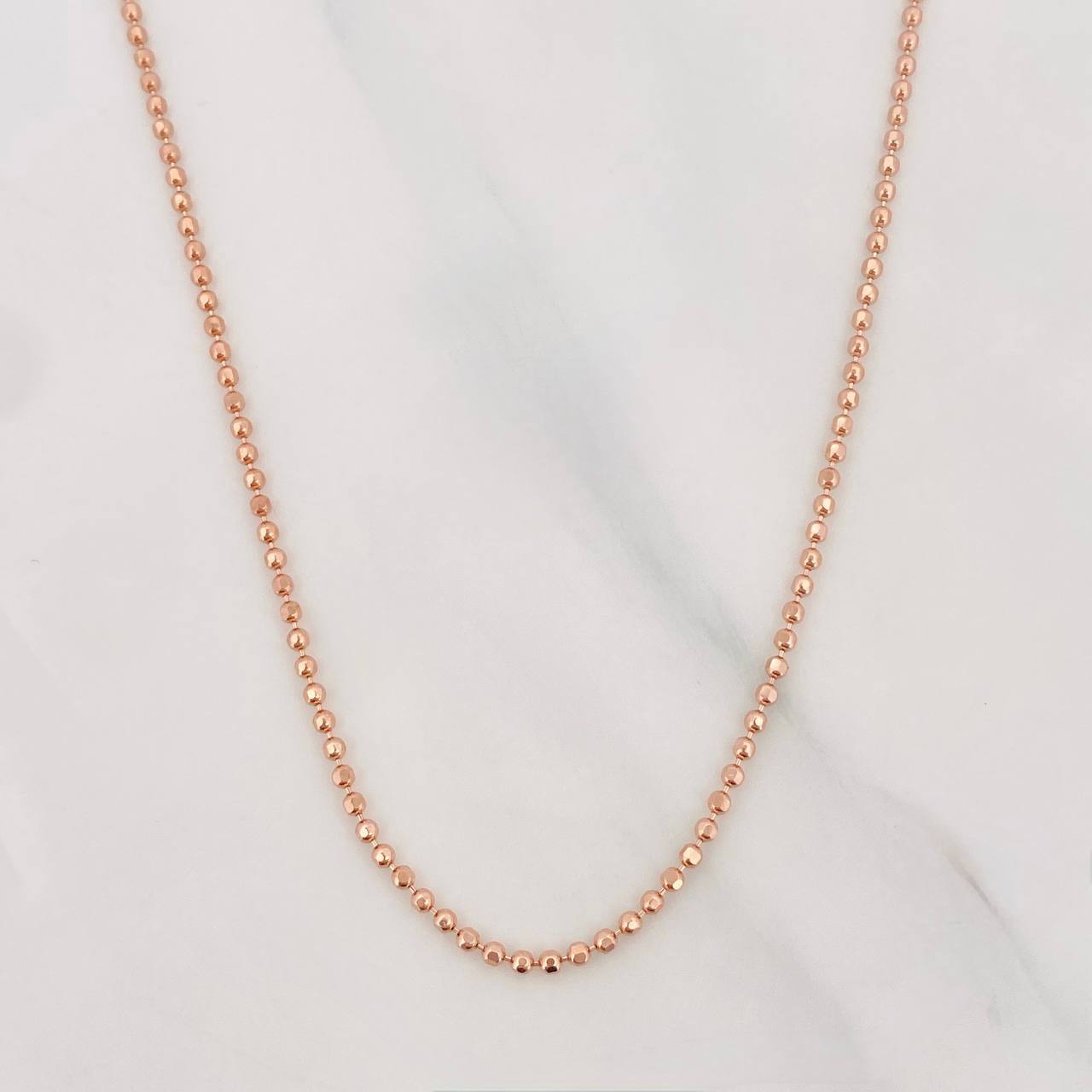 Cadena Militar 4.1g / 45cm / 2mm Oro Rosa 18K