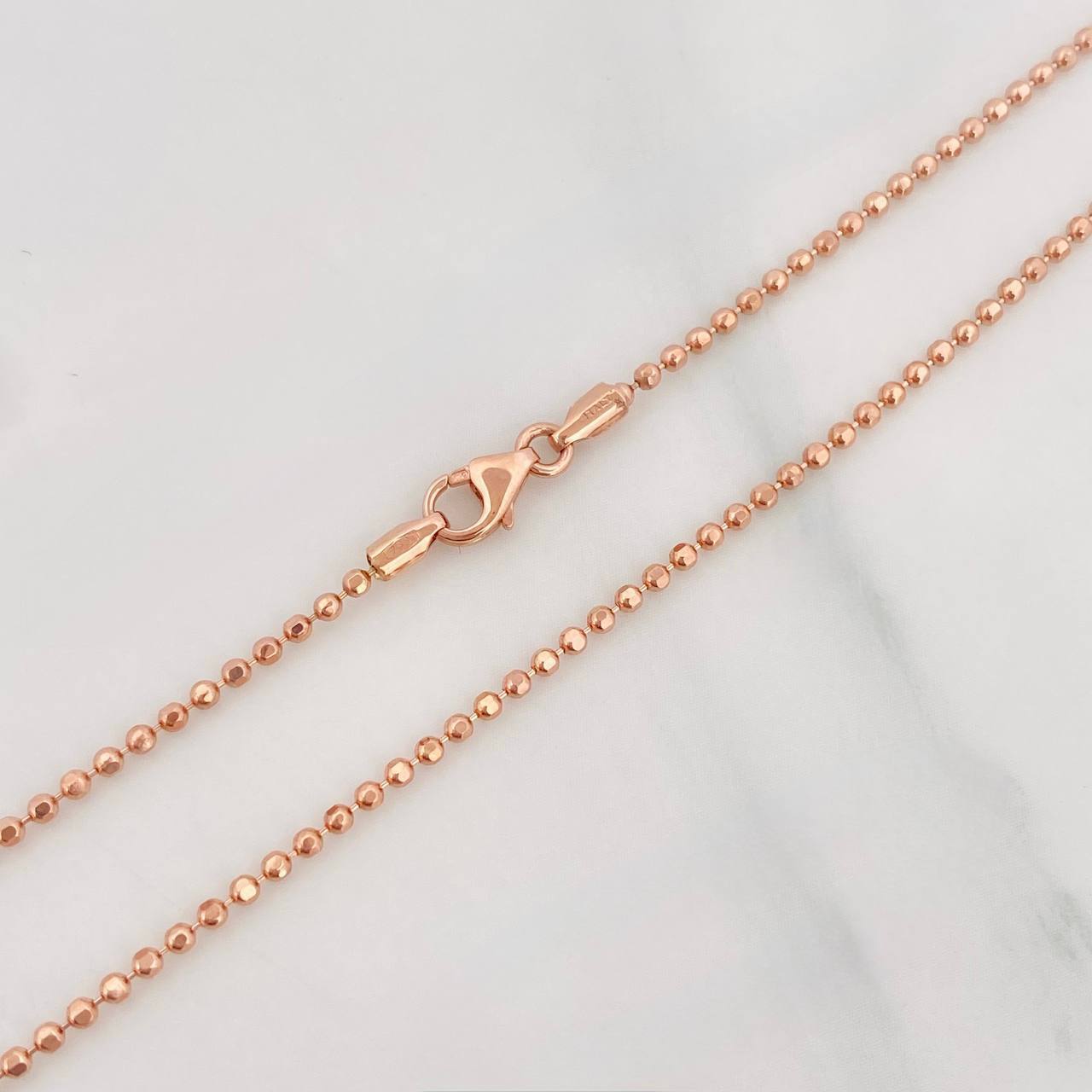 Cadena Militar 4.1g / 45cm / 2mm Oro Rosa 18K
