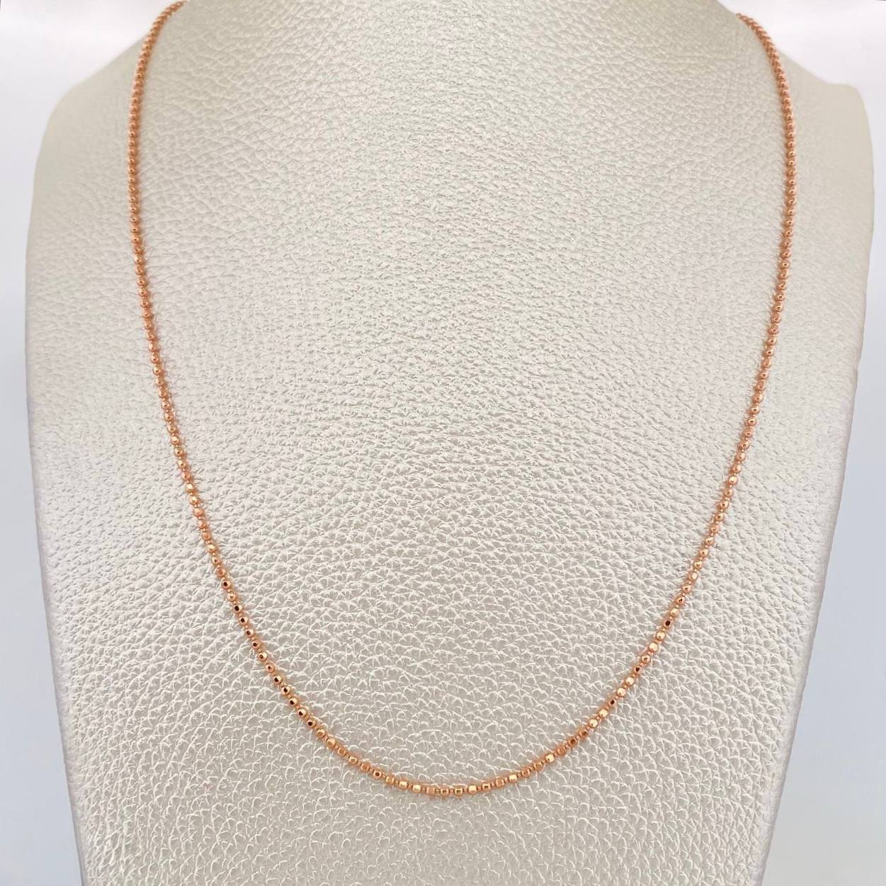 Cadena Militar 4.1g / 45cm / 2mm Oro Rosa 18K