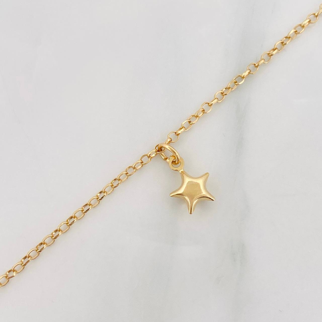 Tobillera Rolo Figuras 2.95g / 23.05cm / 2.08mm Oro Amarillo 18K
