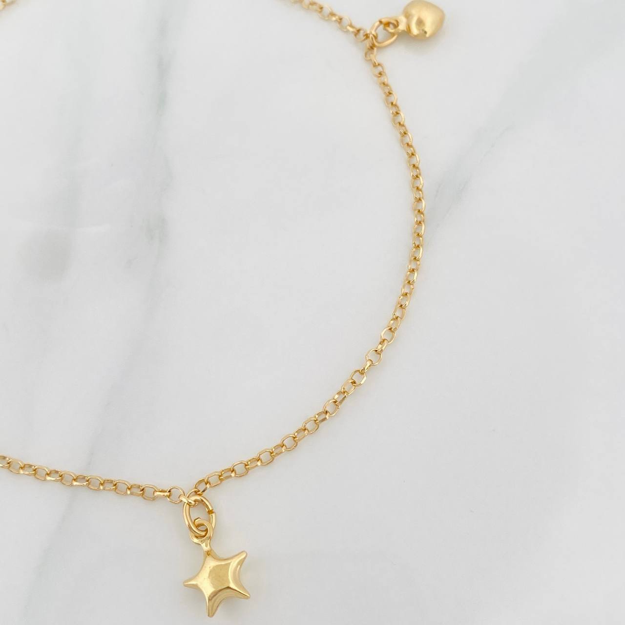 Tobillera Rolo Figuras 2.95g / 23.05cm / 2.08mm Oro Amarillo 18K