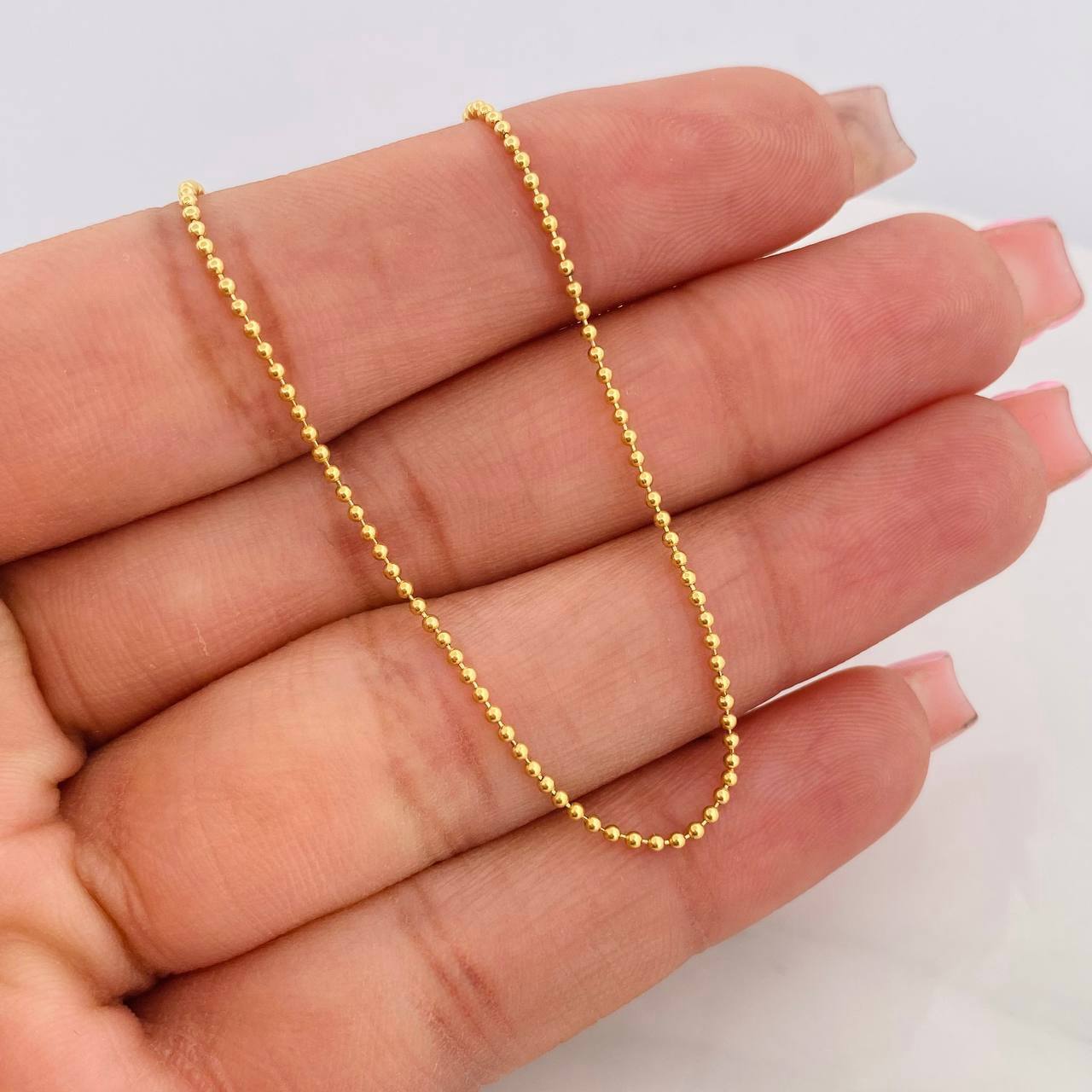 Cadena Militar 3.15g / 50cm / 1.24mm Oro Amarillo 18K
